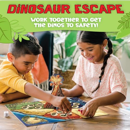 Peaceable Kingdom Dinosaur Escape Juego de memoria cooperativo de lógica y suerte para niños de 2 a 4 años a partir de 4 años