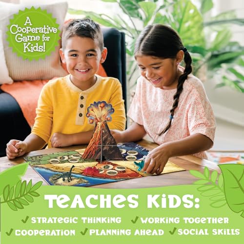 Peaceable Kingdom Dinosaur Escape Juego de memoria cooperativo de lógica y suerte para niños de 2 a 4 años a partir de 4 años