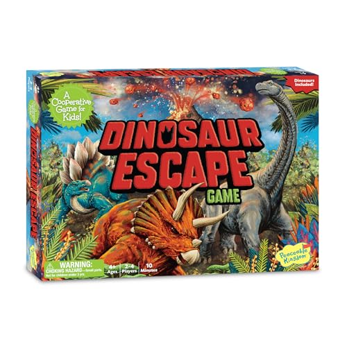 Peaceable Kingdom Dinosaur Escape Juego de memoria cooperativo de lógica y suerte para niños de 2 a 4 años a partir de 4 años