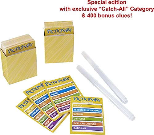Mattel Games Pictionary Juego de mesa, juego de dibujo para niños, adultos y noche de juegos, categoría única para 2 equipos (exclusivo de Amazon)