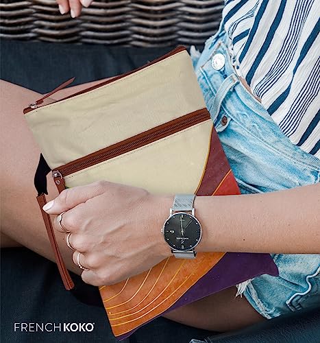 French KOKO Portador de libros impermeable de 3 piezas, funda protectora para libros con bolsillo con cremallera y asa, protector de bolsillo para libros, funda para libros de viaje, funda para libros, funda para transporte de libros, Boho Desert Dreams