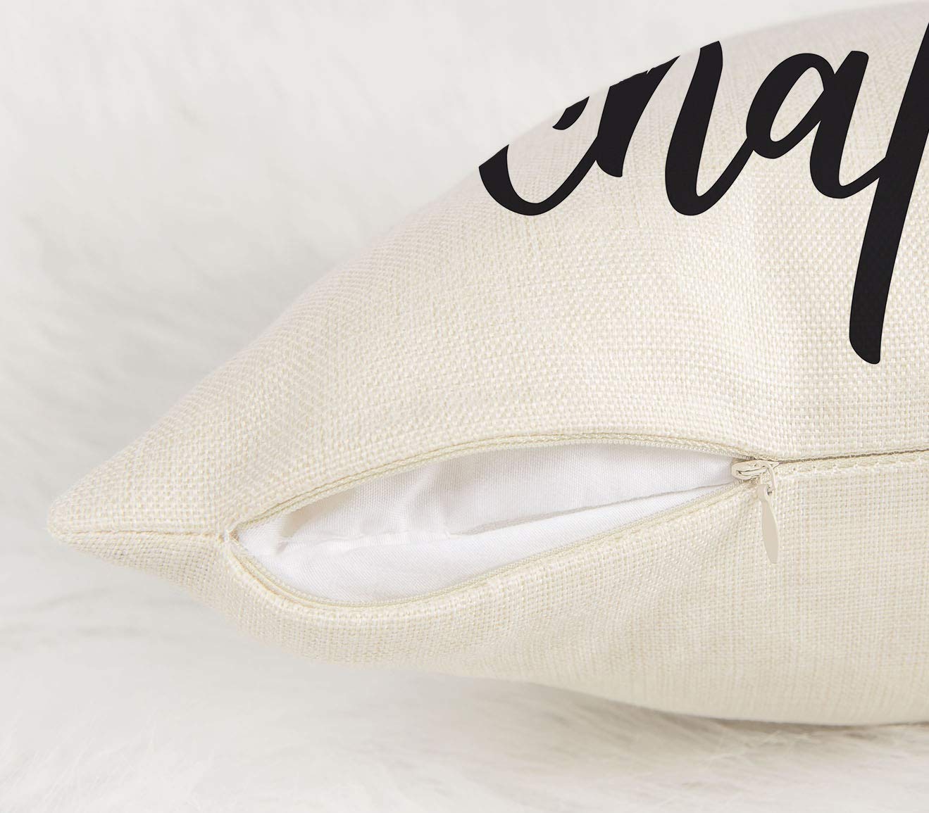 Just One More Chapter - Funda de almohada de lino para amantes de los libros, 18.0 x 18.0 in