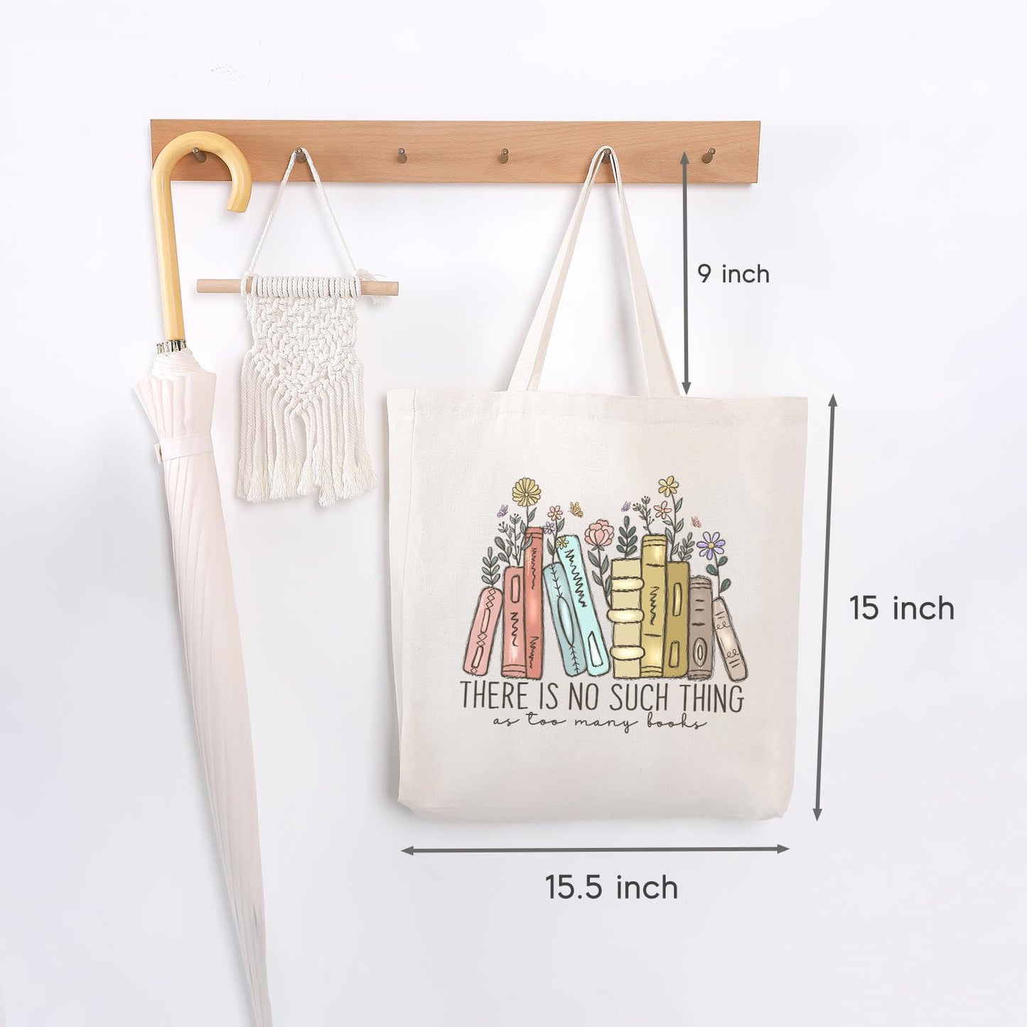 Bolsa de lona LEADO con bolsillos para libros, ideal para adultos, ideal para amantes de la lectura, Día de la Madre, cumpleaños y para mujeres. Ideal para bibliotecarios, lectores y amantes de los libros.