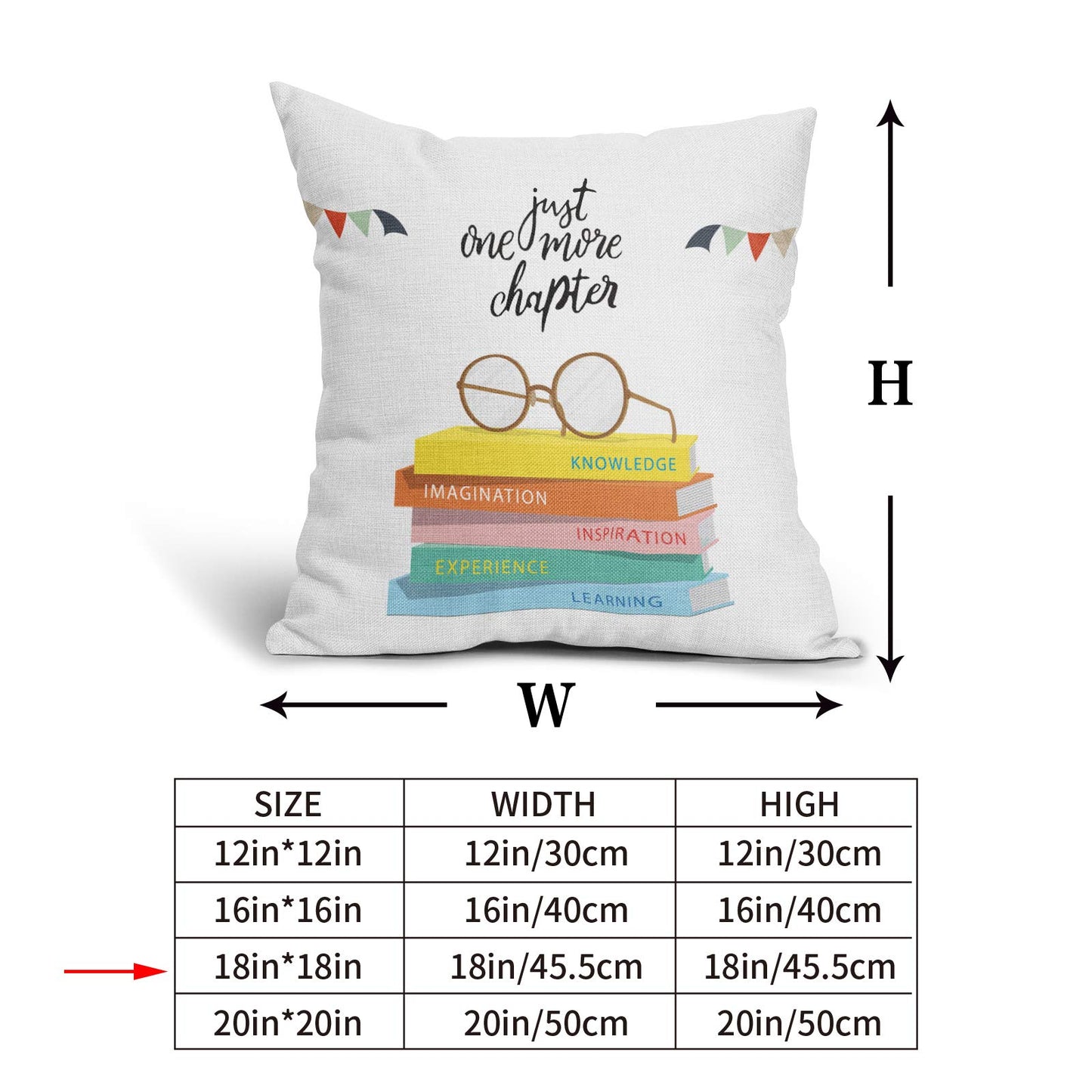 Funda de almohada decorativa con citas motivacionales para lectura, para sofá, aula, amantes de los libros, fundas de almohada para cama, sofá, habitación, hogar, 18.0 x 18.0 in