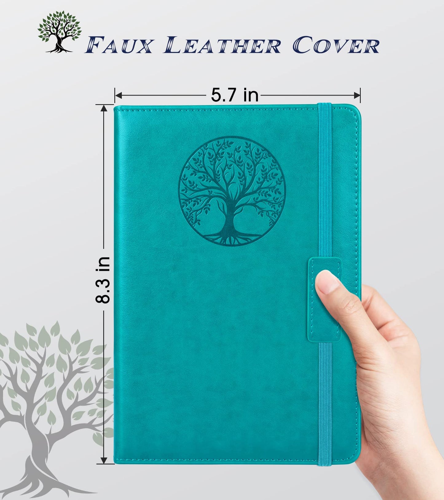 Biuwory Cuaderno forrado para mujeres y hombres, 256 páginas A5, diarios de cuero de tapa dura para escritura, viajes, negocios, trabajo y escuela, cuadernos universitarios con rayas para tomar notas, bloc de notas de diario de 5,7" × 8,3" (azul)