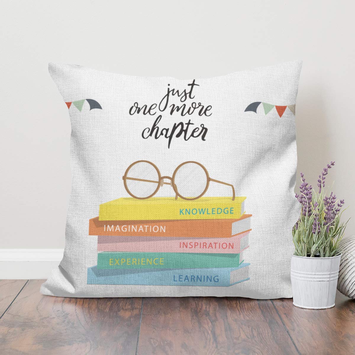 Funda de almohada decorativa con citas motivacionales para lectura, para sofá, aula, amantes de los libros, fundas de almohada para cama, sofá, habitación, hogar, 18.0 x 18.0 in