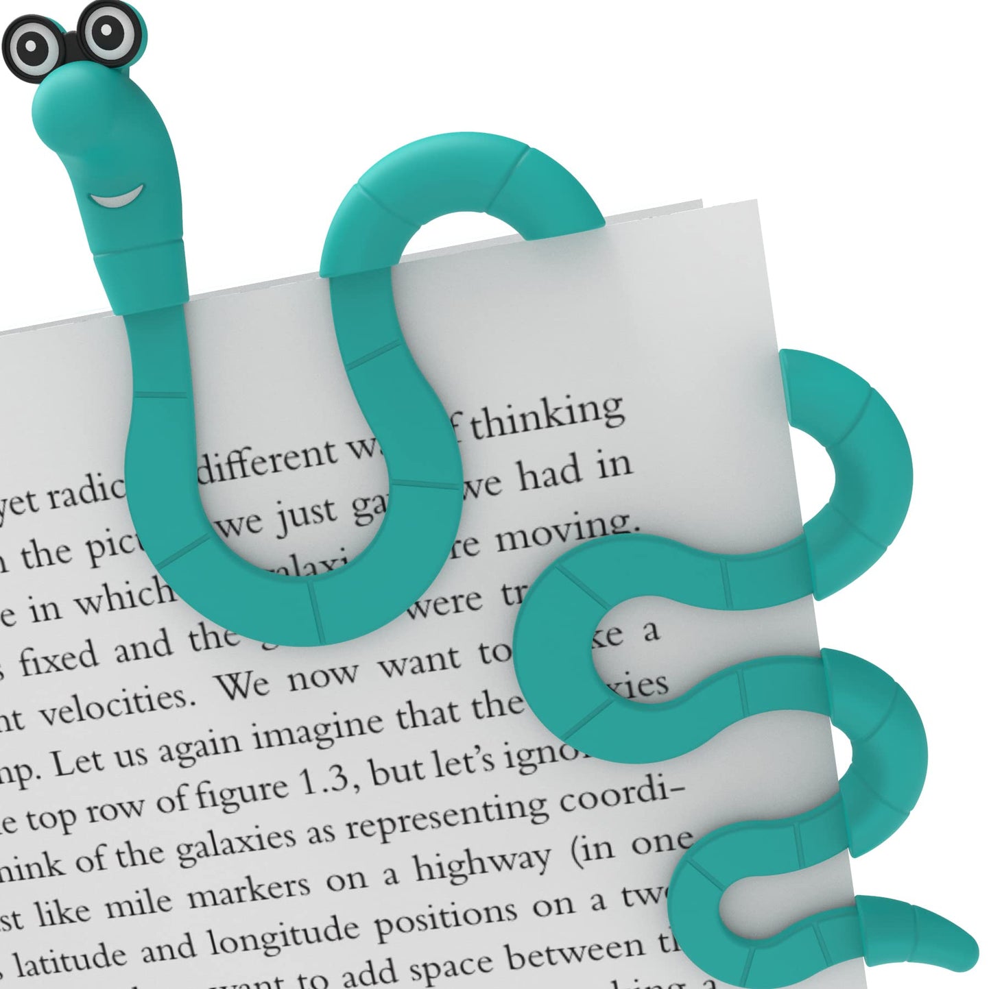 Marcapáginas con clip para niños, estudiantes, mujeres y hombres, Wally The Bookworm, bonito marcapáginas y soporte para páginas, idea de regalo única, divertido marcador de libros y accesorio de lectura para amantes de los libros (turquesa)