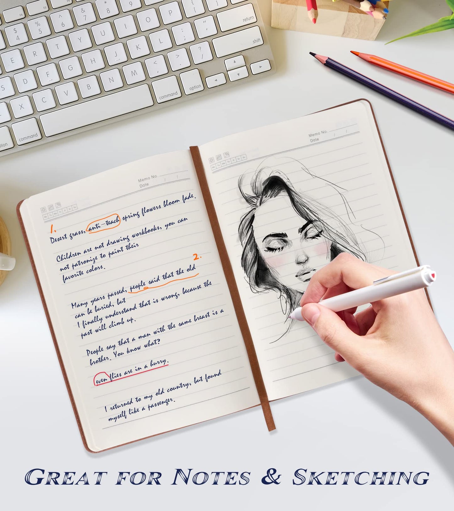 Biuwory Cuaderno forrado para mujeres y hombres, 256 páginas A5, diarios de cuero de tapa dura para escritura, viajes, negocios, trabajo y escuela, cuadernos universitarios con rayas para tomar notas, bloc de notas de 5,7 x 8,3 pulgadas (marrón)