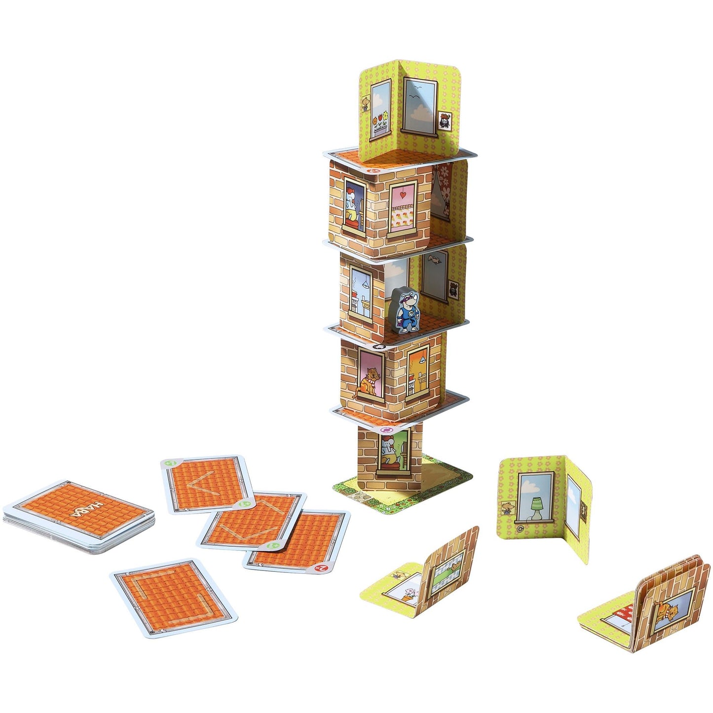 HABA Rhino Hero Game - Juegos de cartas para niños, ideal para edades de 5 años en adelante - La heroica aventura del juego de cartas apilable Rhino Hero - Ganador del triple premio