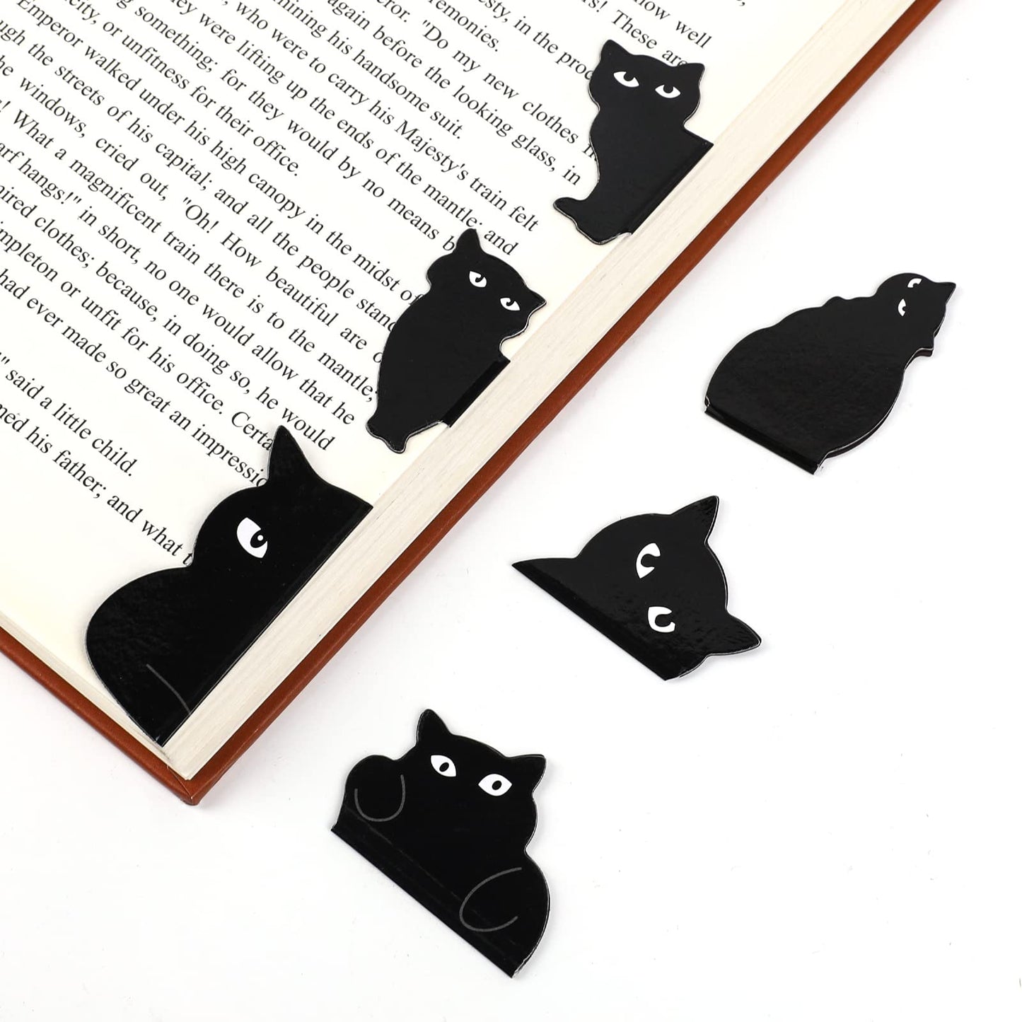 Marcapáginas de gato negro para mujer, 6 marcadores magnéticos, bonitos clips para libros, regalos para amantes de los gatos, clips magnéticos para páginas de libros, marcapáginas kawaii para mujeres, profesoras, estudiantes y amantes de los libros.