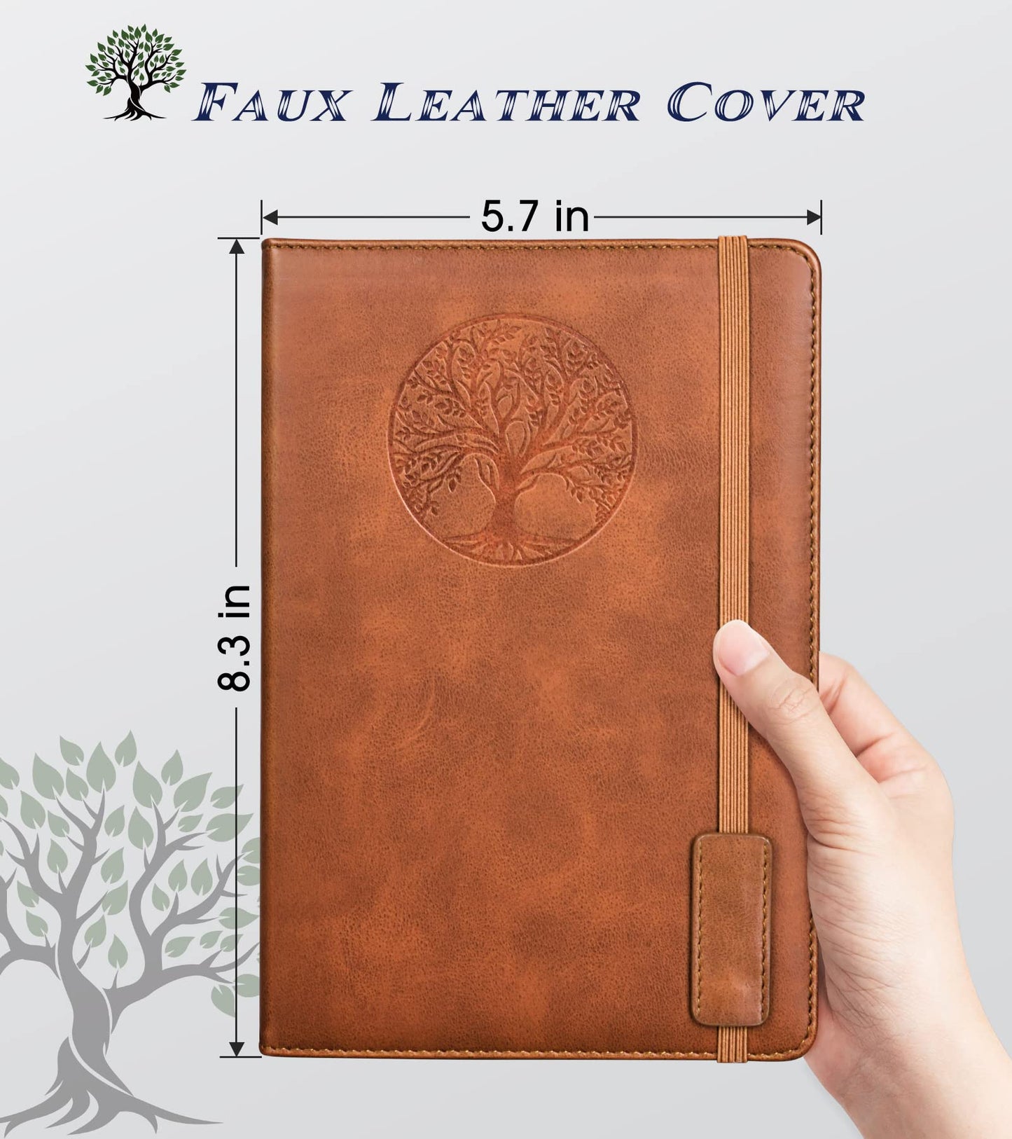 Biuwory Cuaderno forrado para mujeres y hombres, 256 páginas A5, diarios de cuero de tapa dura para escritura, viajes, negocios, trabajo y escuela, cuadernos universitarios con rayas para tomar notas, bloc de notas de 5,7 x 8,3 pulgadas (marrón)