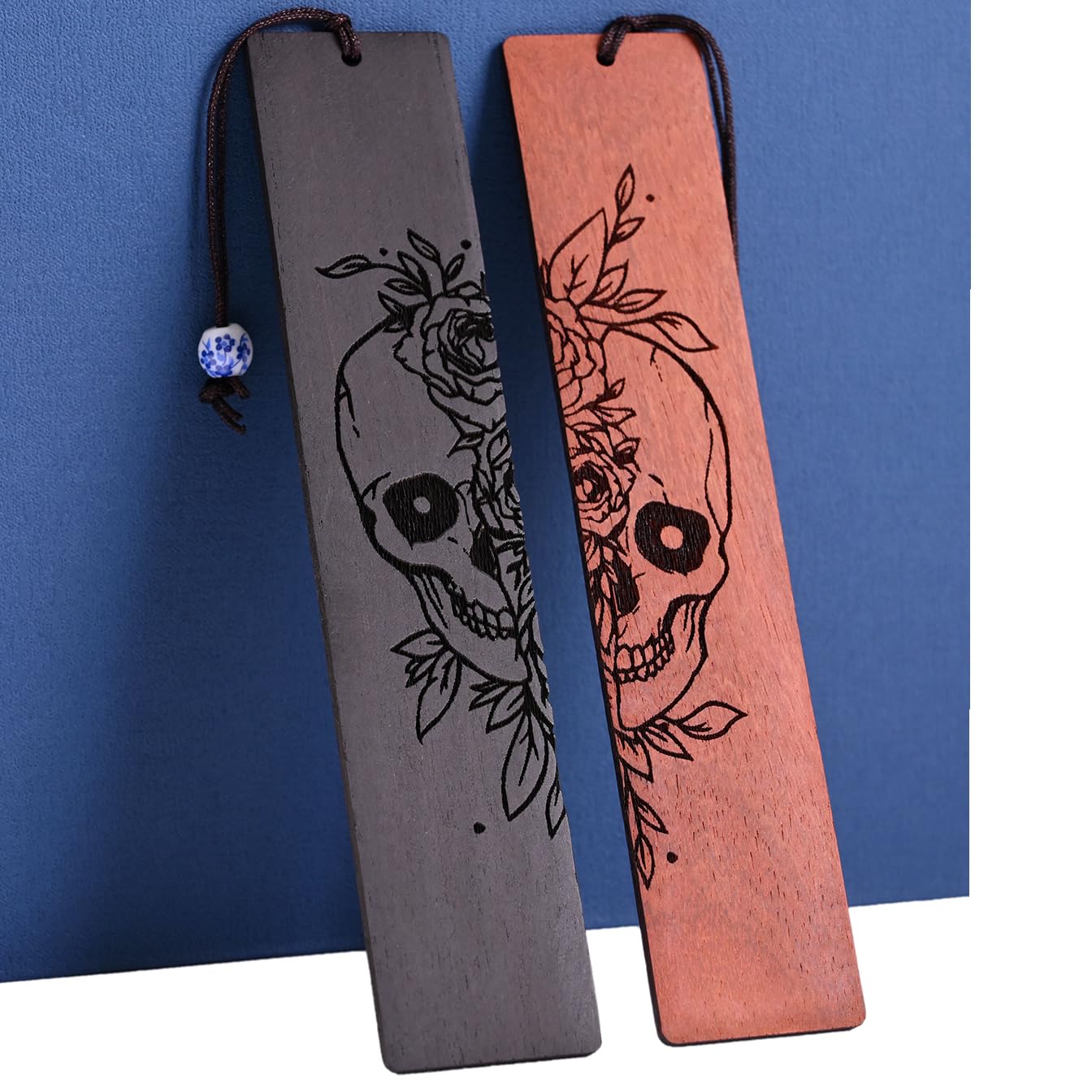 Marcador de terror, marcadores de Halloween geniales, marcadores góticos de calavera para regalos de terror para adultos (cráneo)