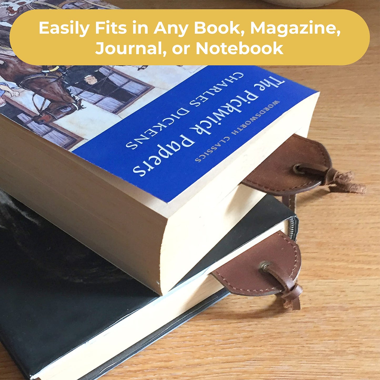 Marcapáginas de Cuero Hecho a Mano con Diseño de Montaña - 2 Marcadores de Libros de Cuero Genuino - Marcapáginas Perfectos para Hombres, Mujeres y Niños | Gran regalo para amantes de los libros, escritores, amigos y familiares.