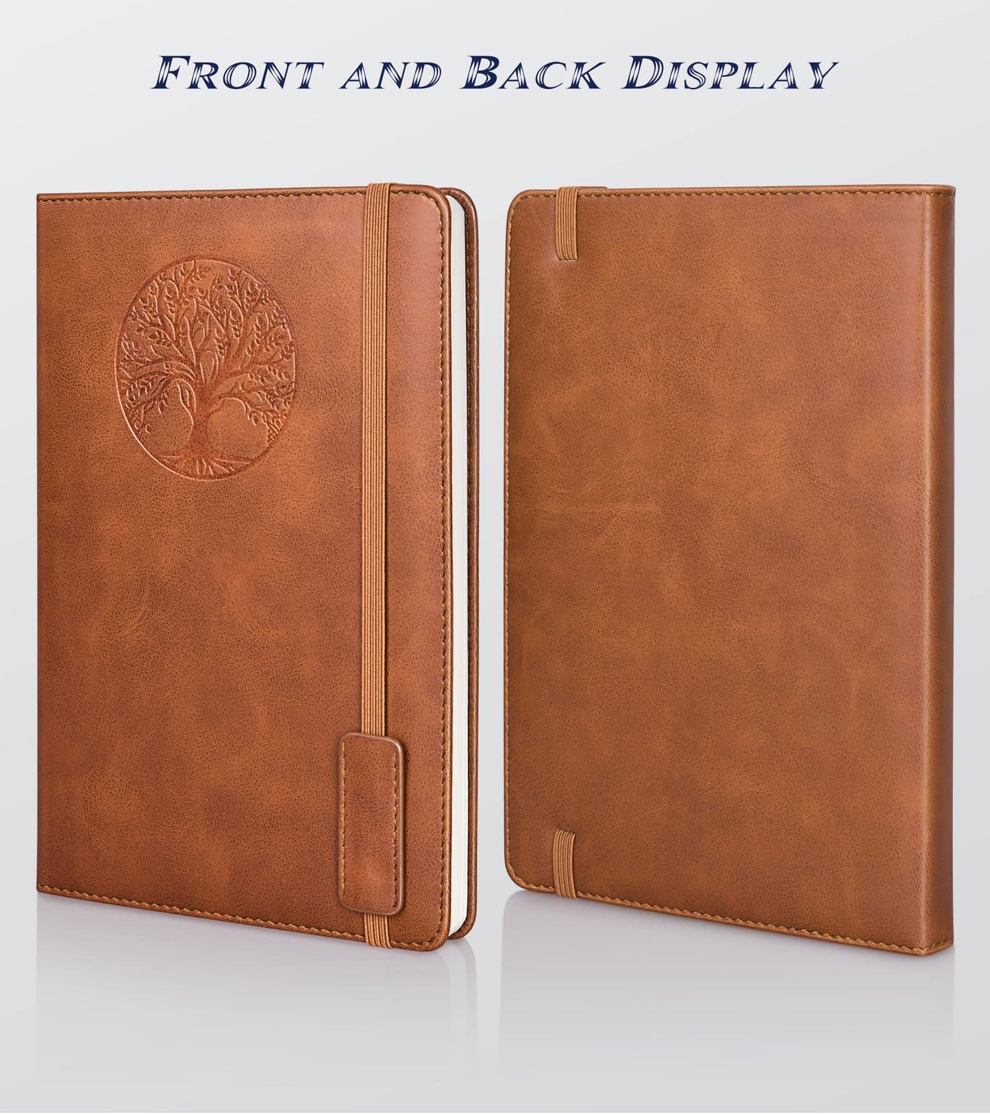 Biuwory Cuaderno forrado para mujeres y hombres, 256 páginas A5, diarios de cuero de tapa dura para escritura, viajes, negocios, trabajo y escuela, cuadernos universitarios con rayas para tomar notas, bloc de notas de 5,7 x 8,3 pulgadas (marrón)