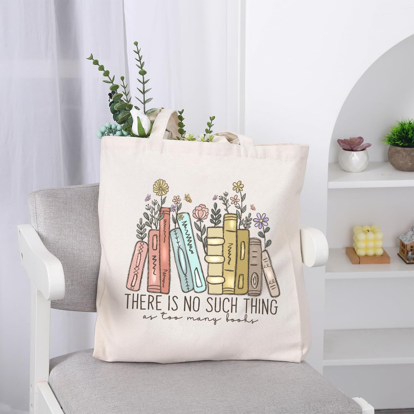 Bolsa de lona LEADO con bolsillos para libros, ideal para adultos, ideal para amantes de la lectura, Día de la Madre, cumpleaños y para mujeres. Ideal para bibliotecarios, lectores y amantes de los libros.