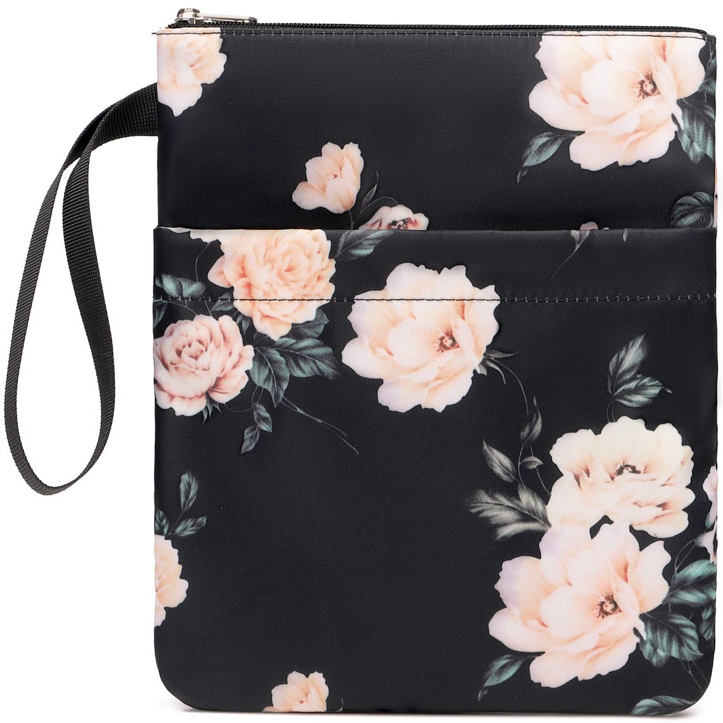 Funda para libros, protector de libros, estampado floral, con cremallera, tela lavable para adolescentes, adultos, amantes de los libros, profesores, estudiantes (mediano, 11 x 8,7 pulgadas)
