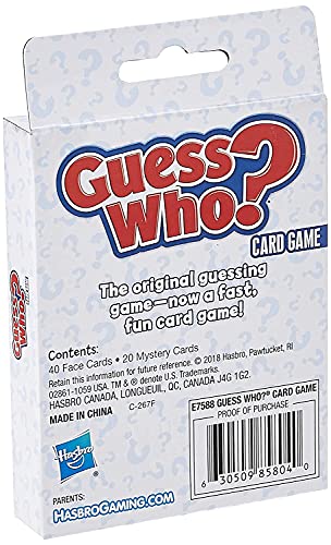 Hasbro Gaming ¿Adivina quién? Juego de cartas para niños a partir de 5 años, juego de adivinanzas para 2 jugadores, marrón/a