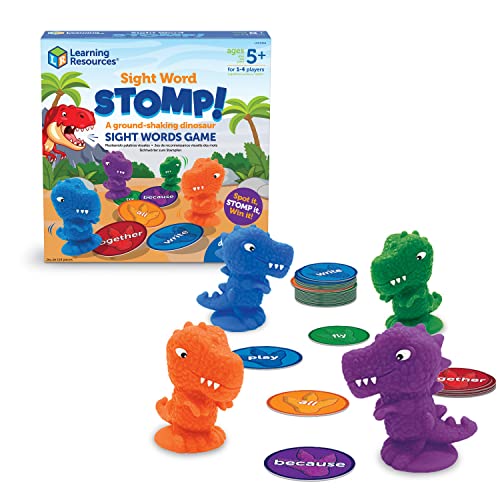 Sight Word Stomp!，教育性室内游戏，学龄前字母表，幼儿智力玩具，幼儿学龄前学习，114 件，适合 5 岁以上