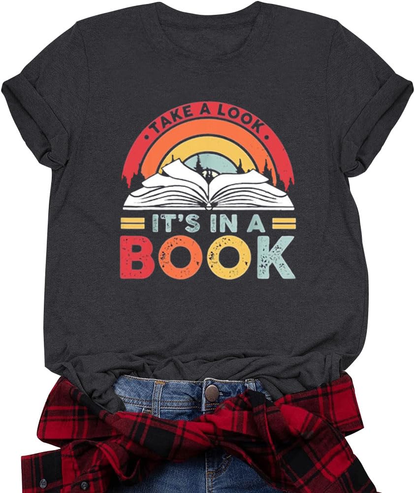 Womens Reading Rainbow Book Shirts Book Lover Shirt Teachers Reading Book Character Tee Top