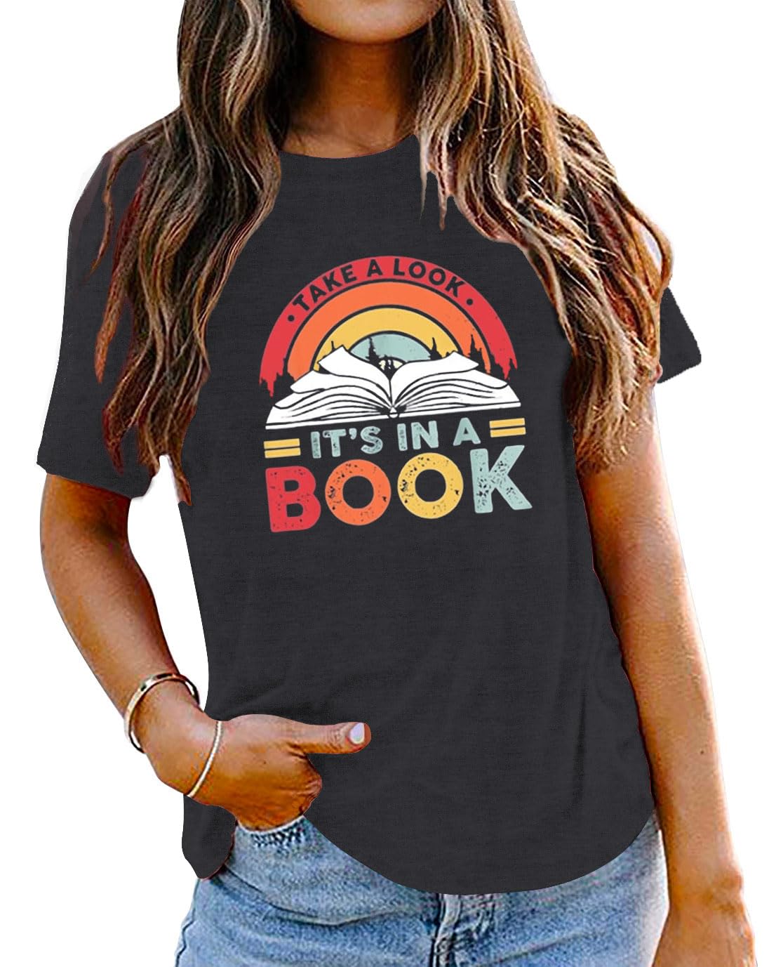 Womens Reading Rainbow Book Shirts Book Lover Shirt Teachers Reading Book Character Tee Top