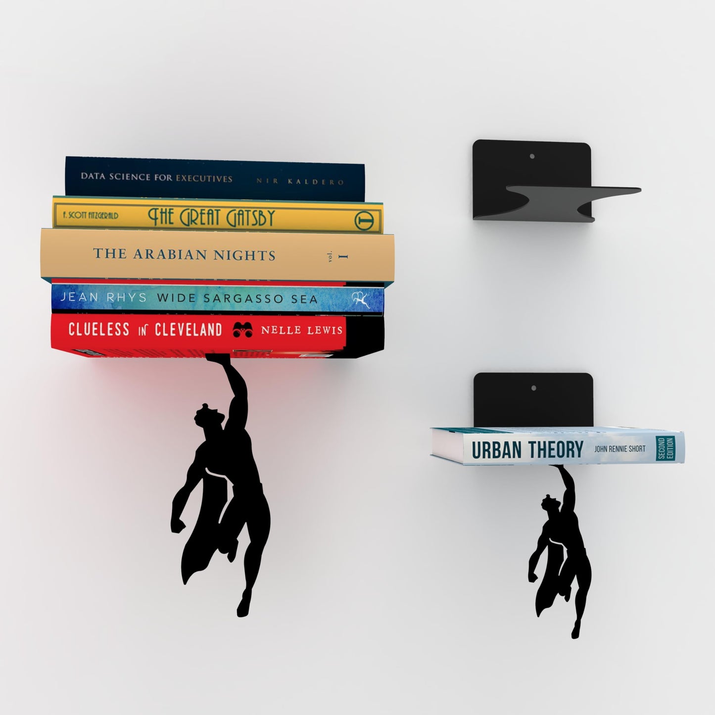 Artori Design Floating Bookshelf for Kids, Invisible Metal Book Shelf, Wall Decore Bookshelf for Book Lovers (Superhero)