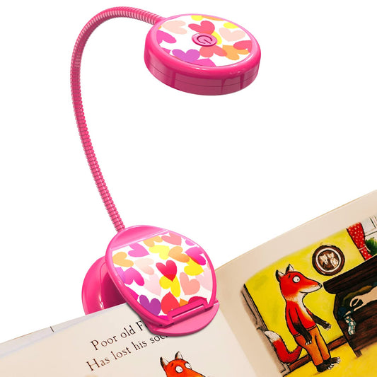 Vekkia Cute Rechargeable Book Light, Eye-Care Clip on Reading Lights for Reading in Bed, 3 Colors & 3 Brightness, 1.8oz Light Weight, Up to 40 Hours Reading, Great Gifts for Kids & Readers (Rose Red)