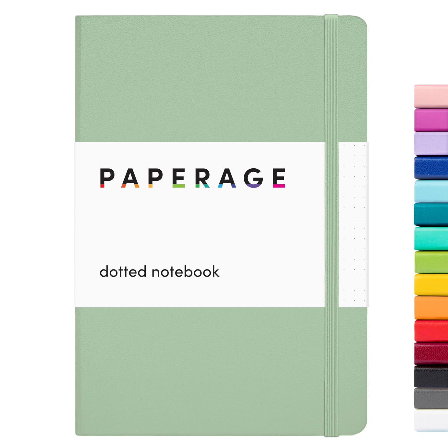 PAPERAGE Dotted Journal Notebook, (Sage Green), 160 Pages, Medium 5.7 inches x 8 inches - 100 GSM Thick Paper, Hardcover