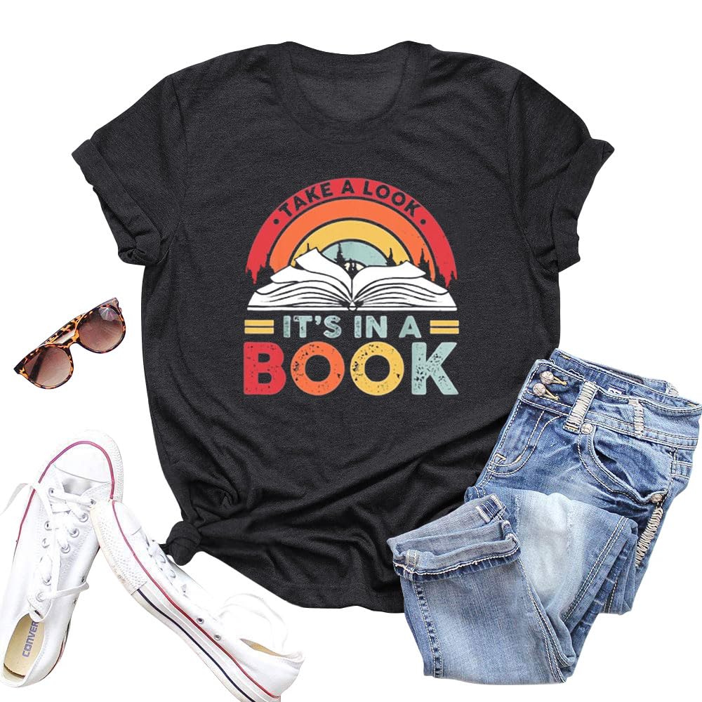 Womens Reading Rainbow Book Shirts Book Lover Shirt Teachers Reading Book Character Tee Top