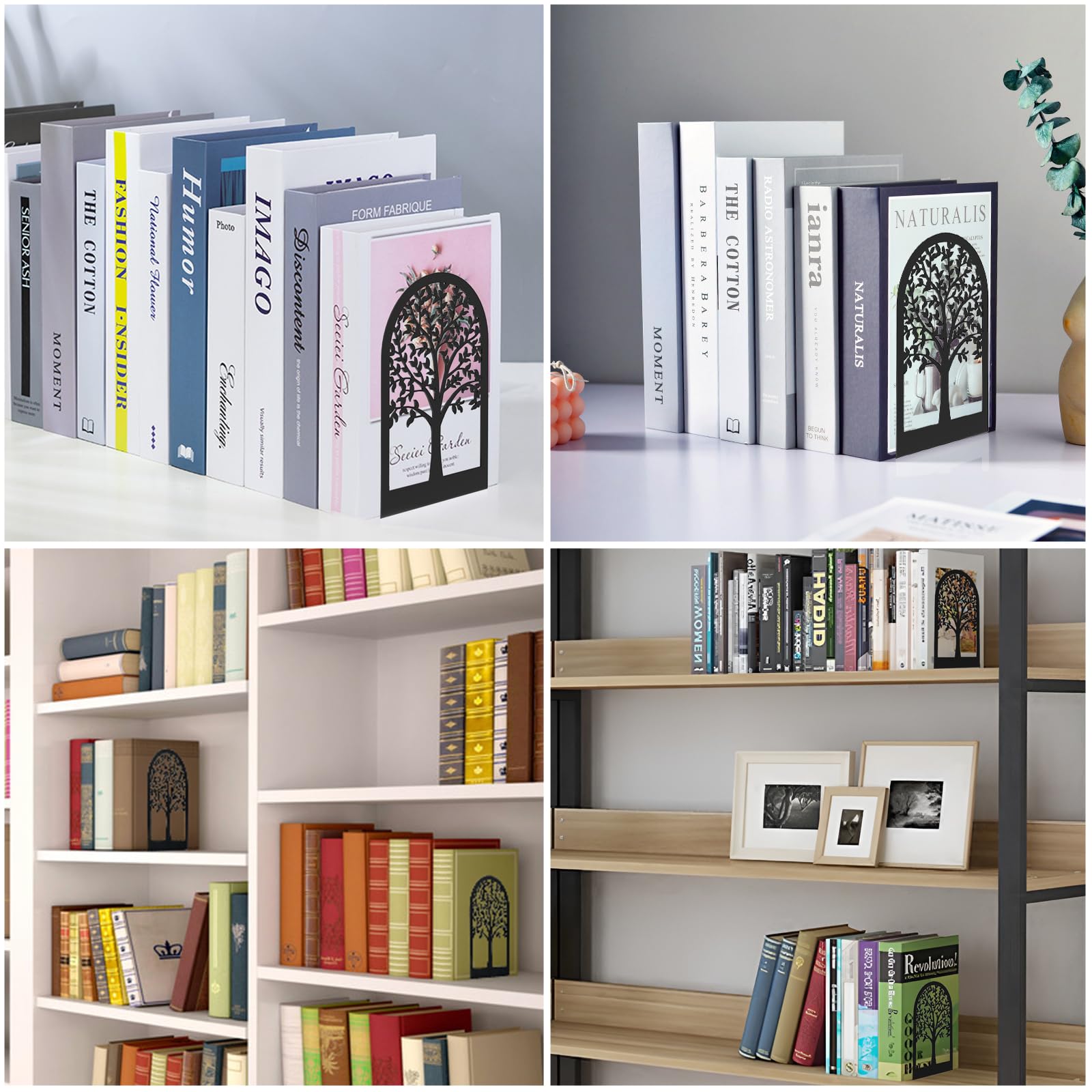Book Ends, Bookends, Tree Book Ends for Shelves, Modern Book Ends Deco ...