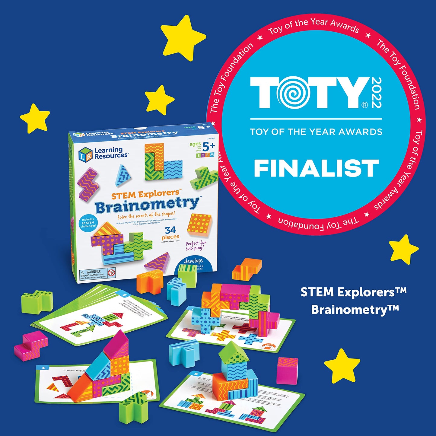 Learning Resources STEM Explorers Brainometry - 34 Pieces, Ages 5+ STEM Toys for Kids, Brain Teaser Toys and Games, Kindergarten Games,Back to School