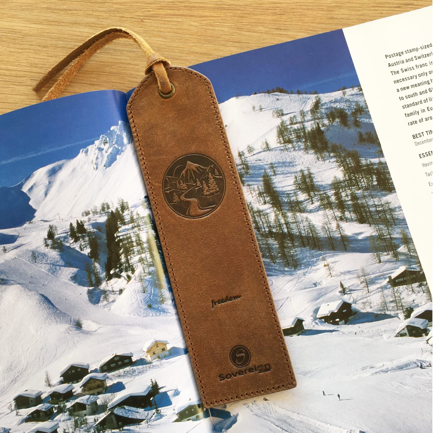 Leather Bookmark Handmade with Mountain Design - 2 Genuine Leather Book Marks - Perfect Bookmarks for Men Women and Kids | Great Book Lovers Gift for Bookworms Writers Friends and Family